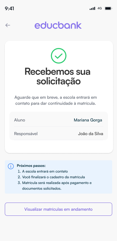 Solicitação recebida com sucesso
